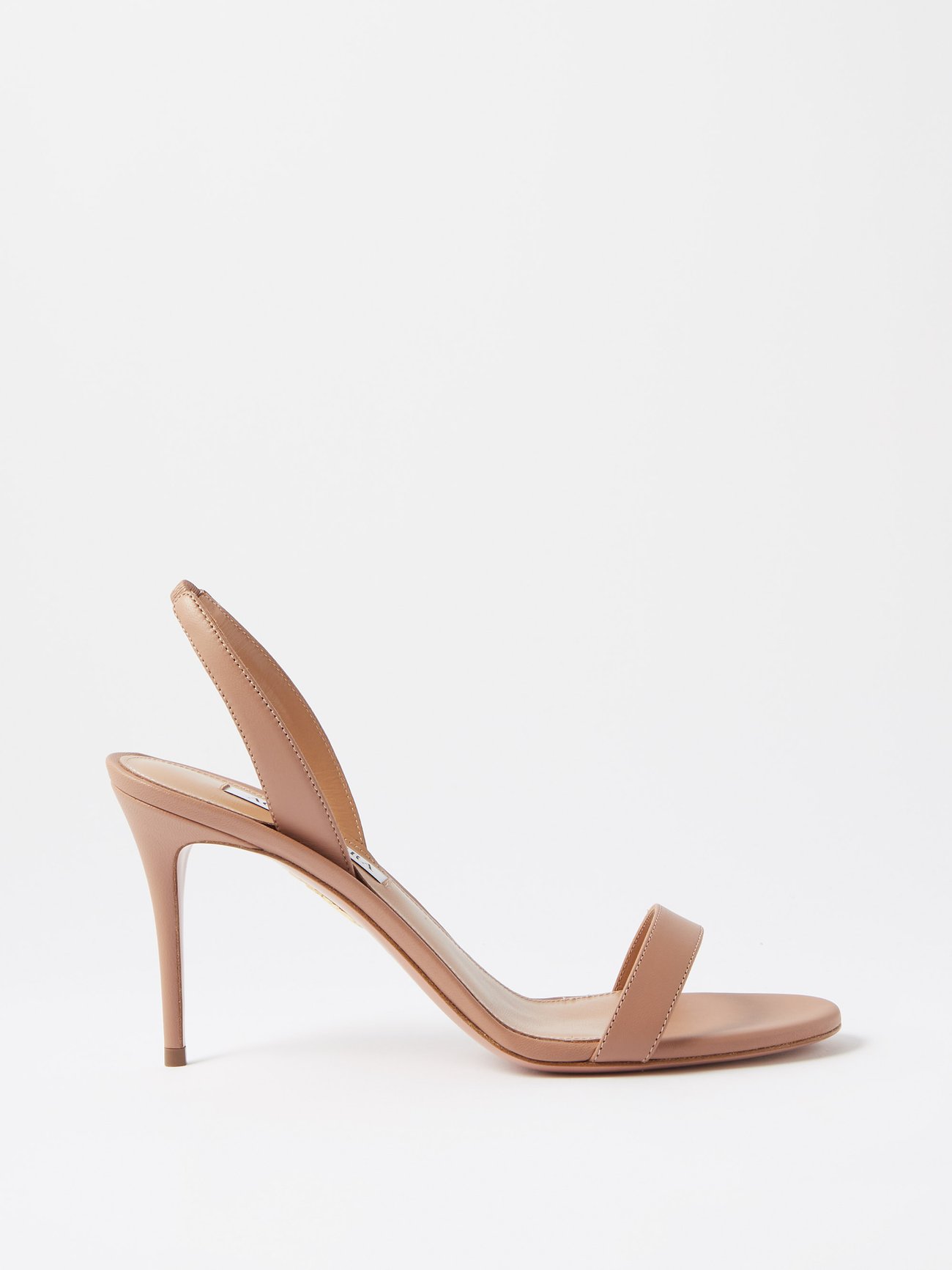 Beige So Nude 85 metallic-leather sandals | Aquazzura | MATCHES UK