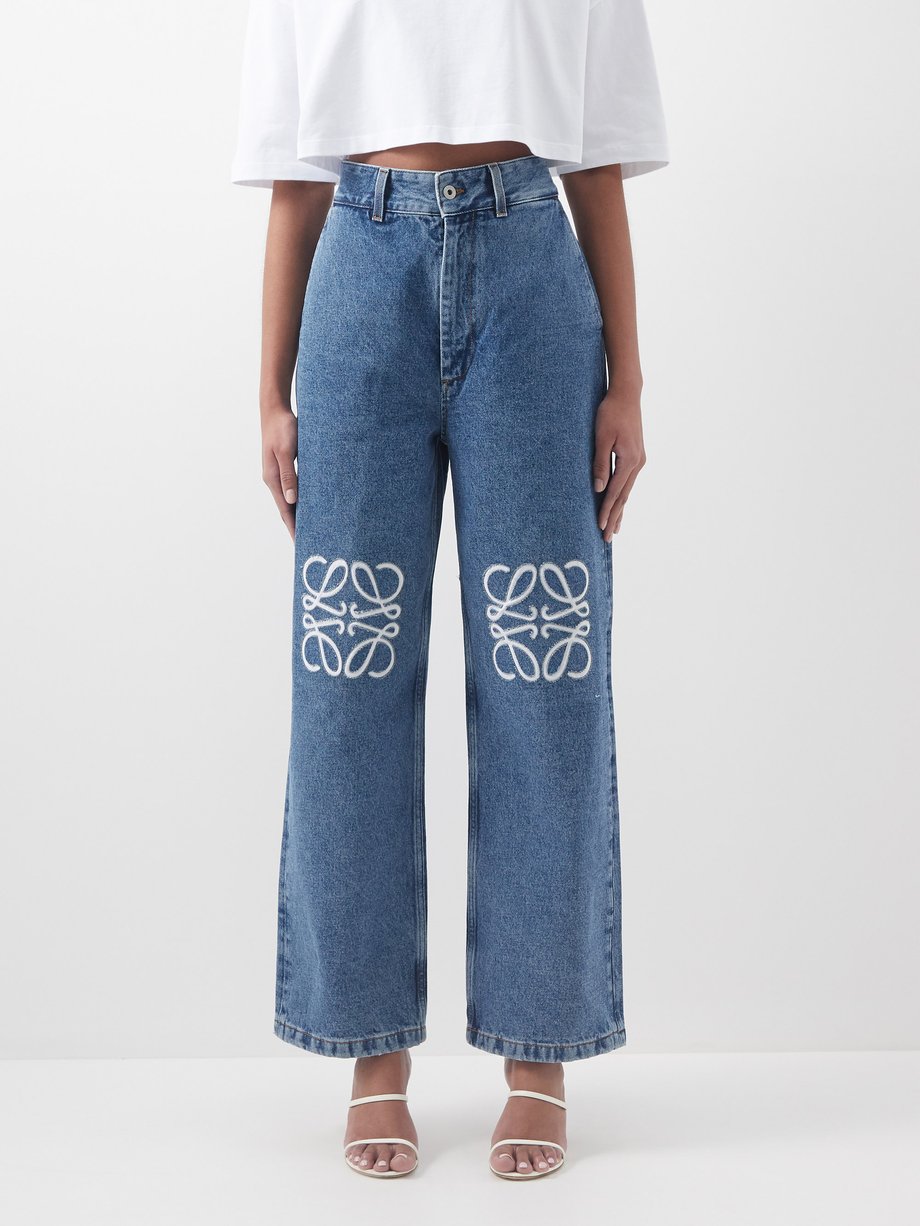 LOEWE Anagram-patch wide-leg jeans