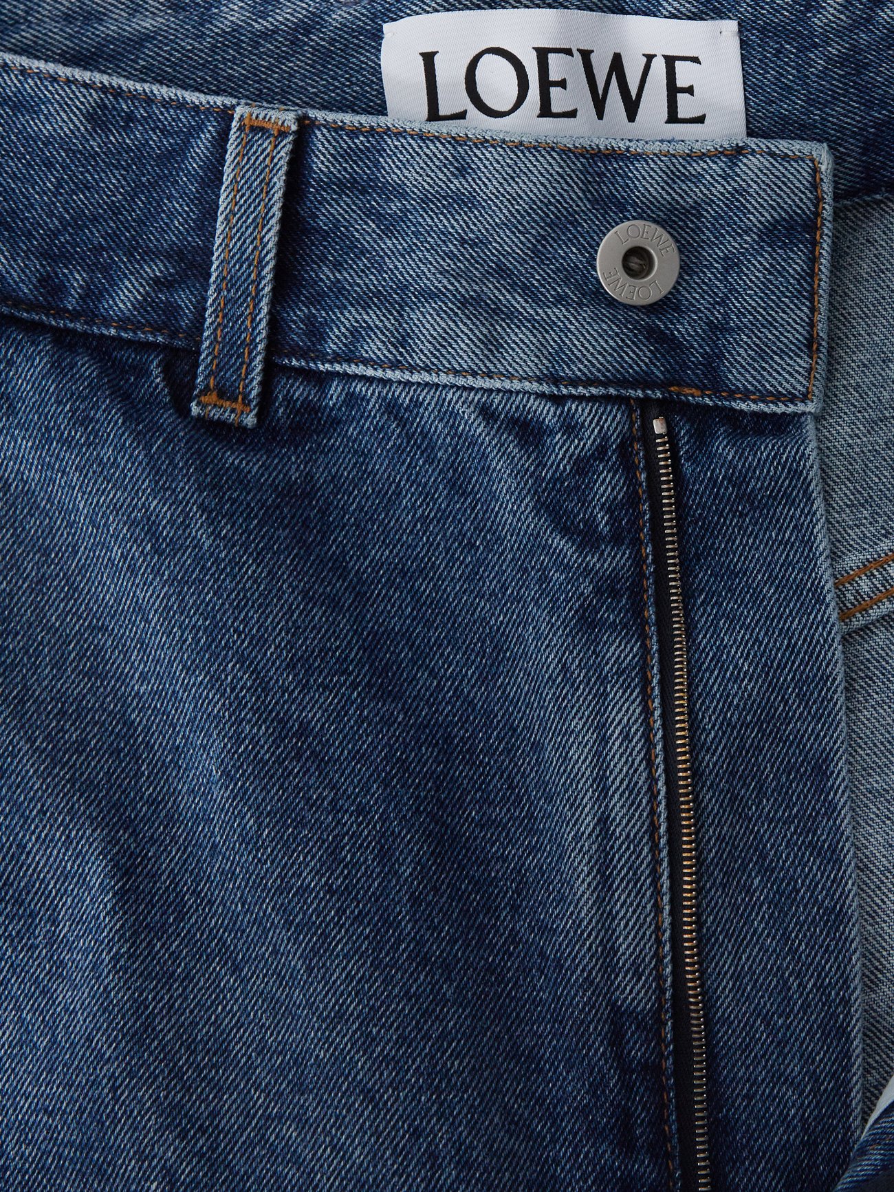 Anagram high-rise wide-leg jeans in blue - Loewe