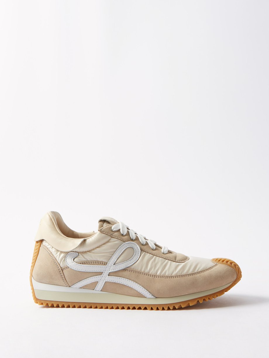 Beige Flow nylon and suede trainers | MATCHESFASHION US
