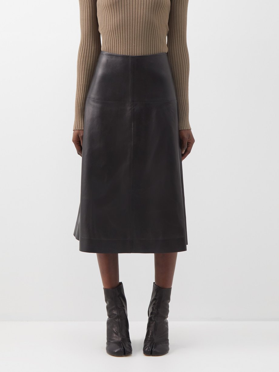 Black Leather midi skirt | Proenza Schouler | MATCHESFASHION US