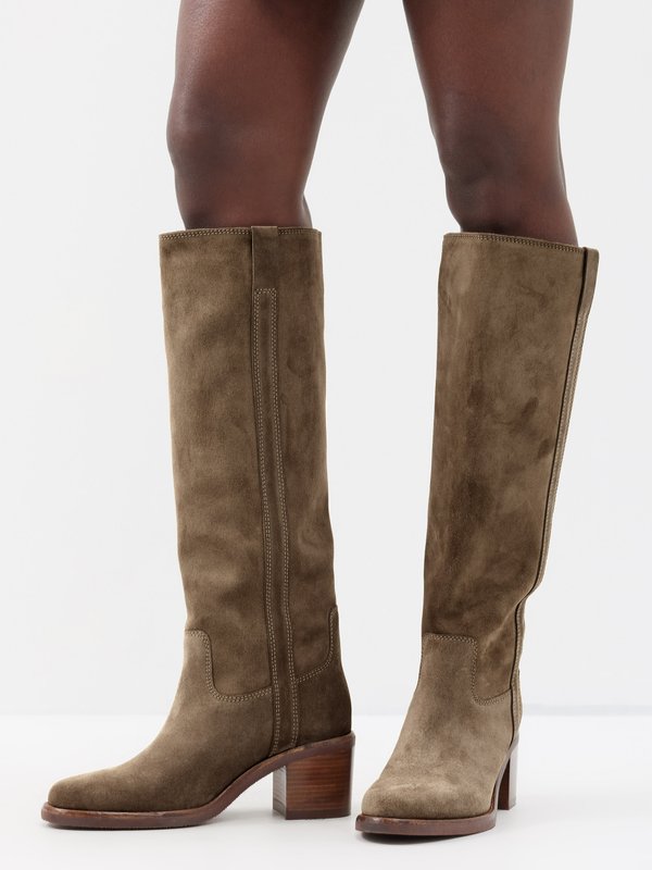 Seenia suede knee-high boots