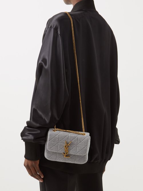 Saint Laurent Jamie Small Quilted Wool-jersey Shoulder Bag In