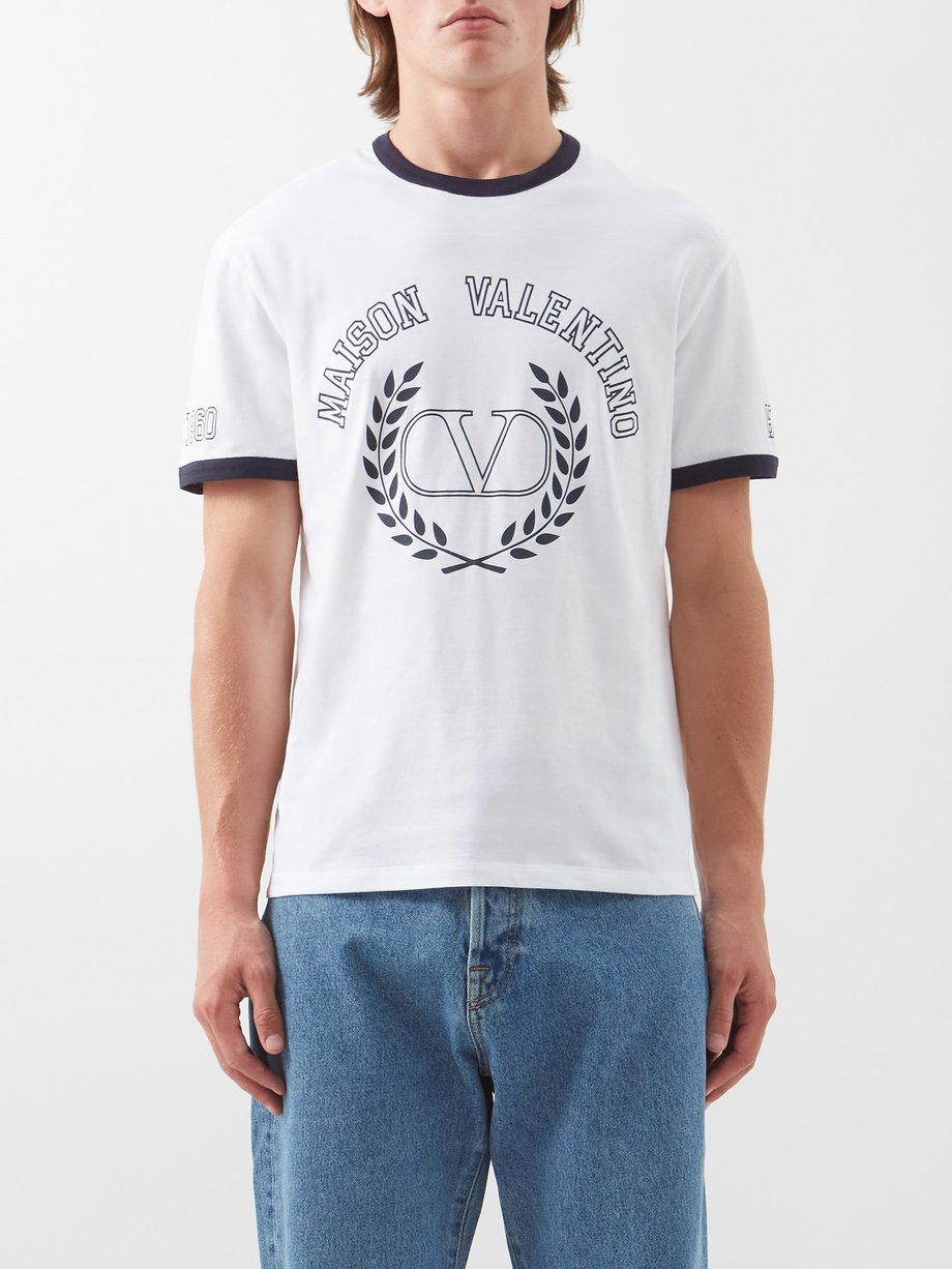 Louis Vuitton White Cotton All Over Logos Printed Crewneck T-shirt