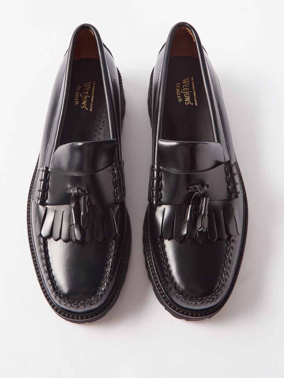 Black Weejuns 90s Layton II Kiltie leather loafers | G.H. BASS 