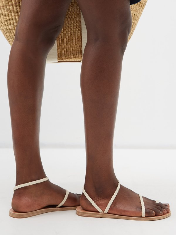 Ancient Greek Sandals Eleftheria braided-leather flat sandals
