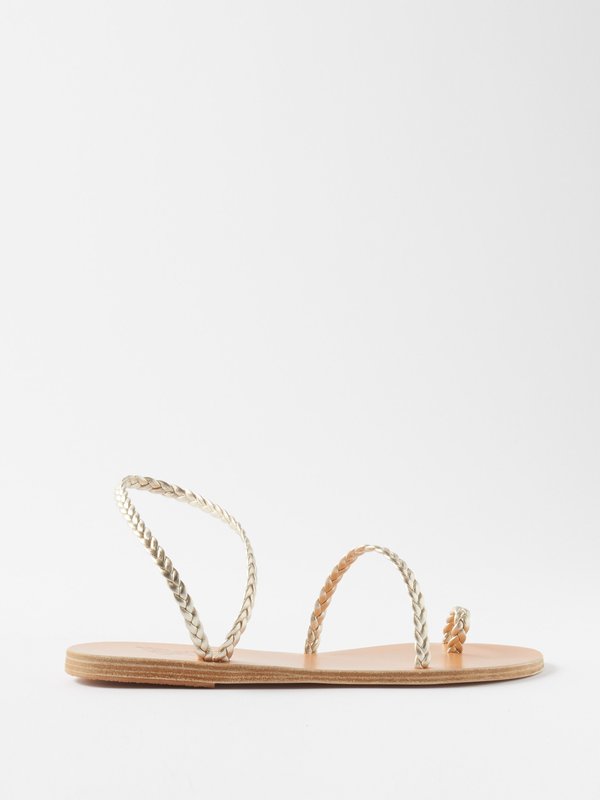 Ancient Greek Sandals Eleftheria braided-leather flat sandals