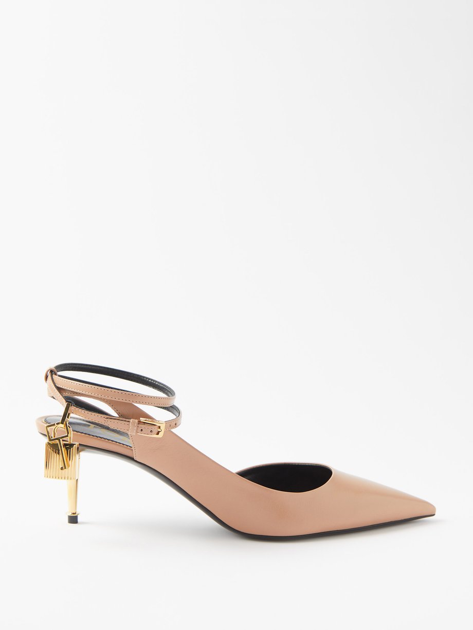 Beige Padlock 55 leather ankle-tie pumps | Tom Ford | MATCHESFASHION UK