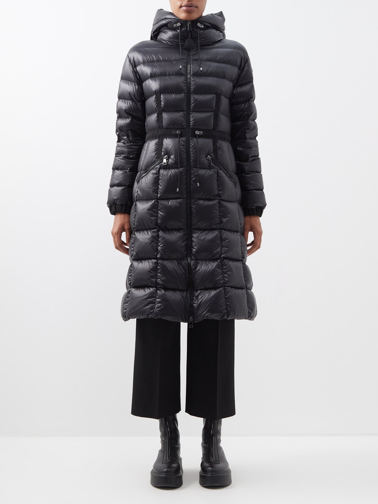 Black Cantache quilted down hooded coat | Moncler | MATCHESFASHION US