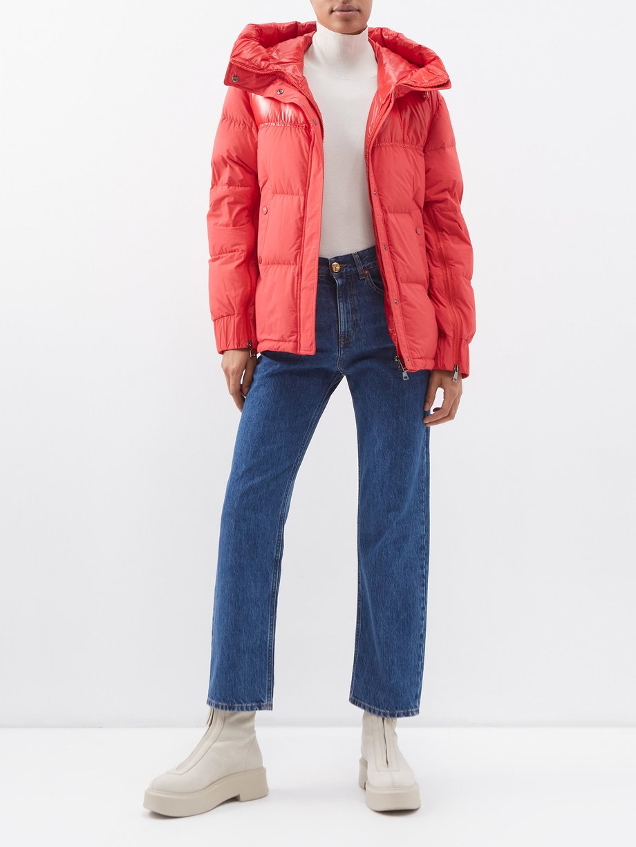 Red Etival hooded quilted down coat | Moncler | MATCHES UK