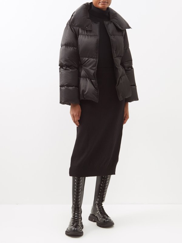 Moncler Side-slit cashmere-blend midi skirt