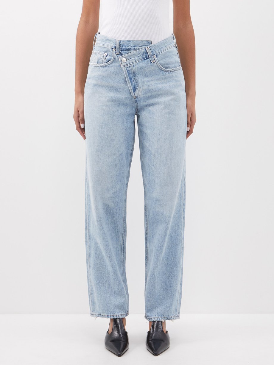 Blue Crossover-button straight-leg jeans | Agolde | MATCHESFASHION AU