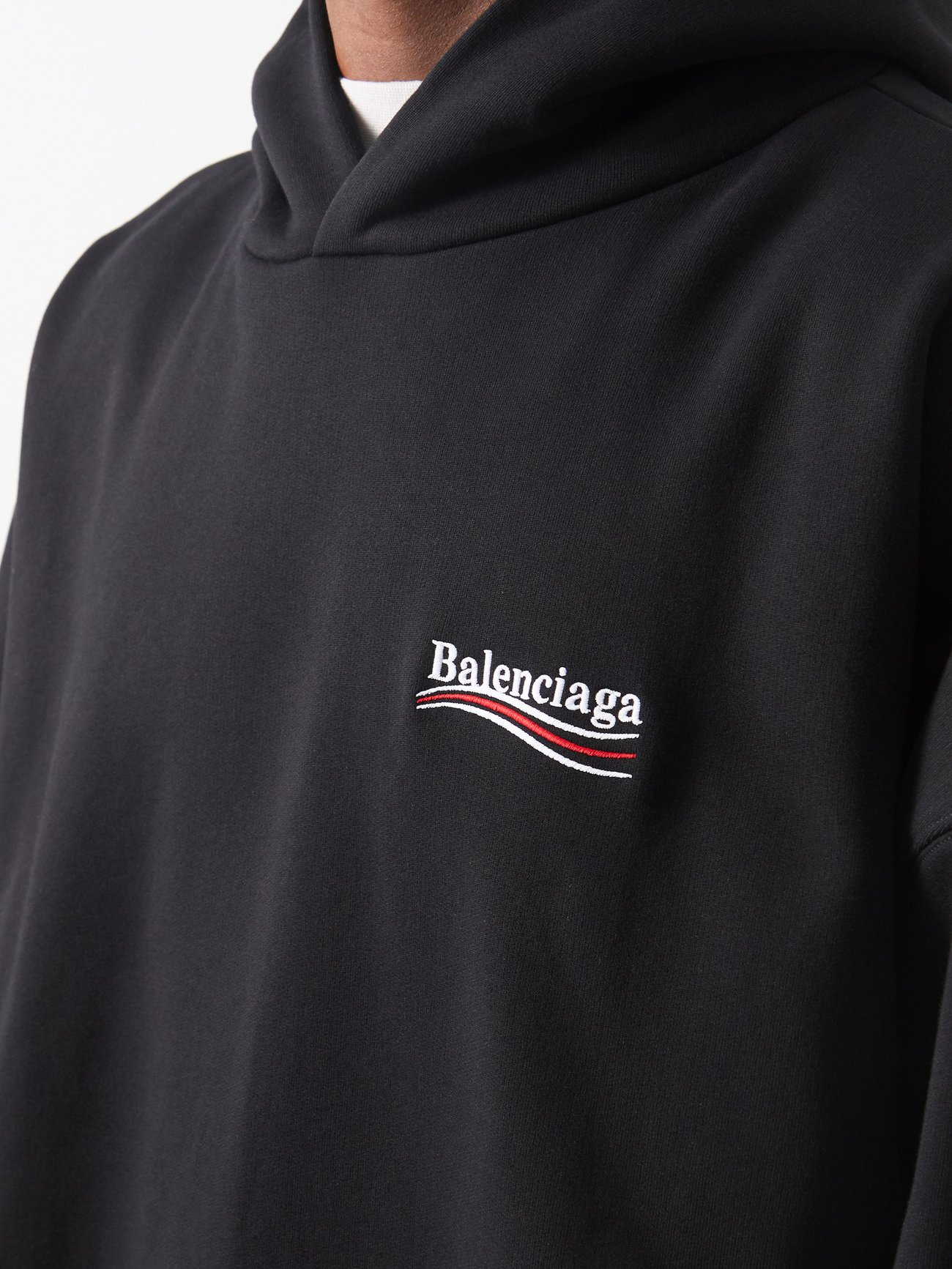 BALENCIAGA Logo-Embroidered Cotton-Jersey Hoodie for Men