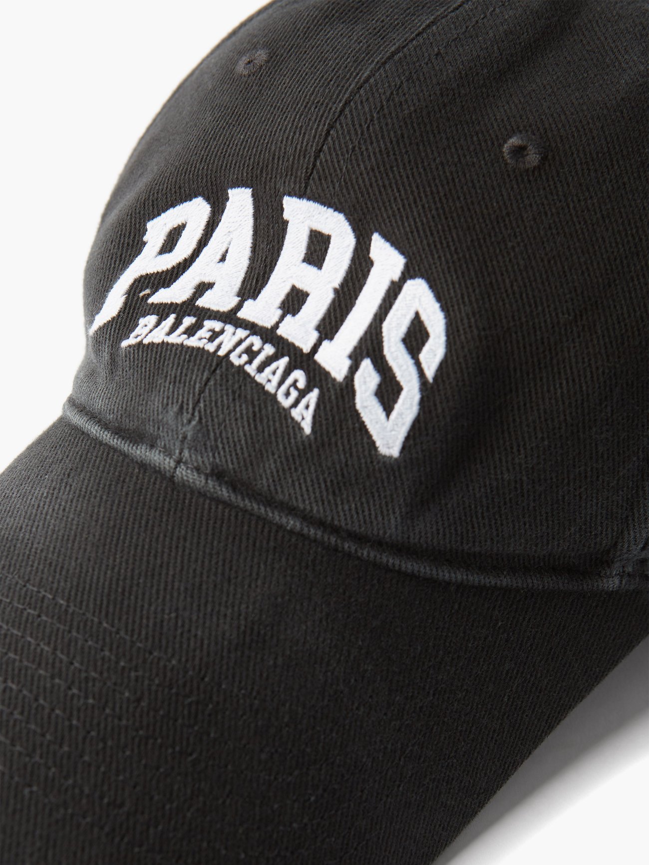 Paris-embroidered cotton-twill cap