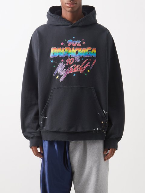 Balenciaga hoodie best sale white rainbow