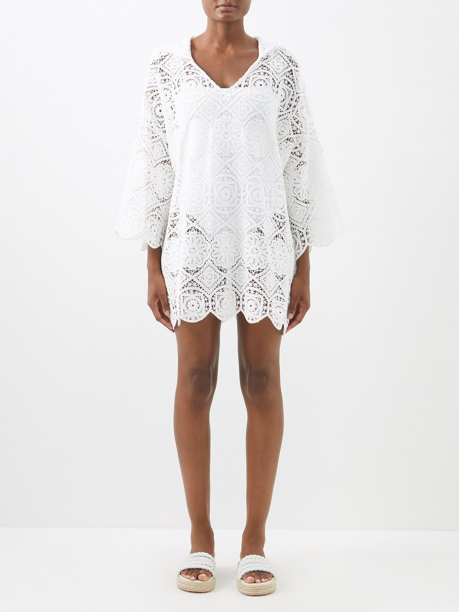 White X Talia Collins Brea crocheted hooded mini dress | Borgo De Nor ...