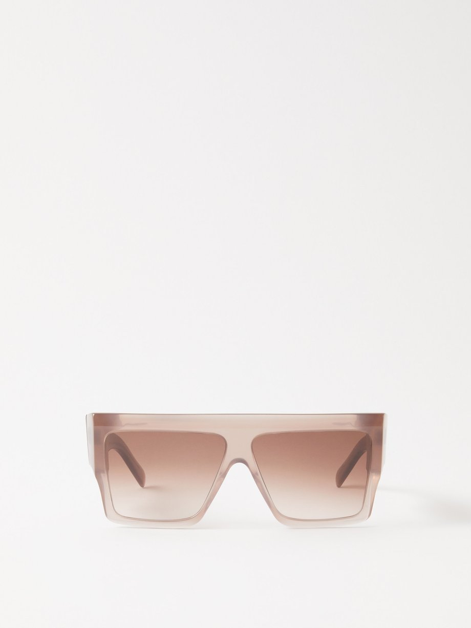 silhuet Ed varemærke Brown Flat-top acetate sunglasses | Celine Eyewear | MATCHESFASHION US