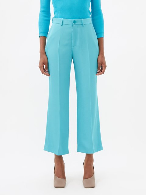 Turquoise Elastic Waist Trousers - Saman Butik | Shop Online
