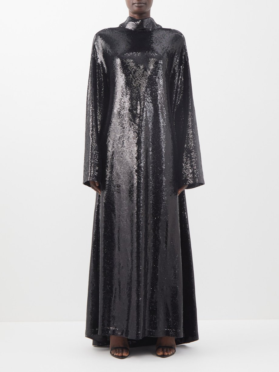 Black Sequinned swing gown | Balenciaga | MATCHESFASHION US