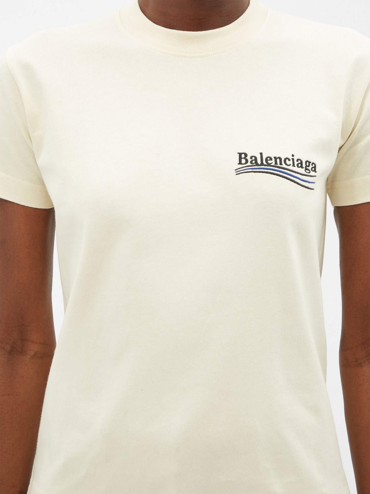 Balenciaga Distressed-effect Cotton T-shirt in Gray for Men