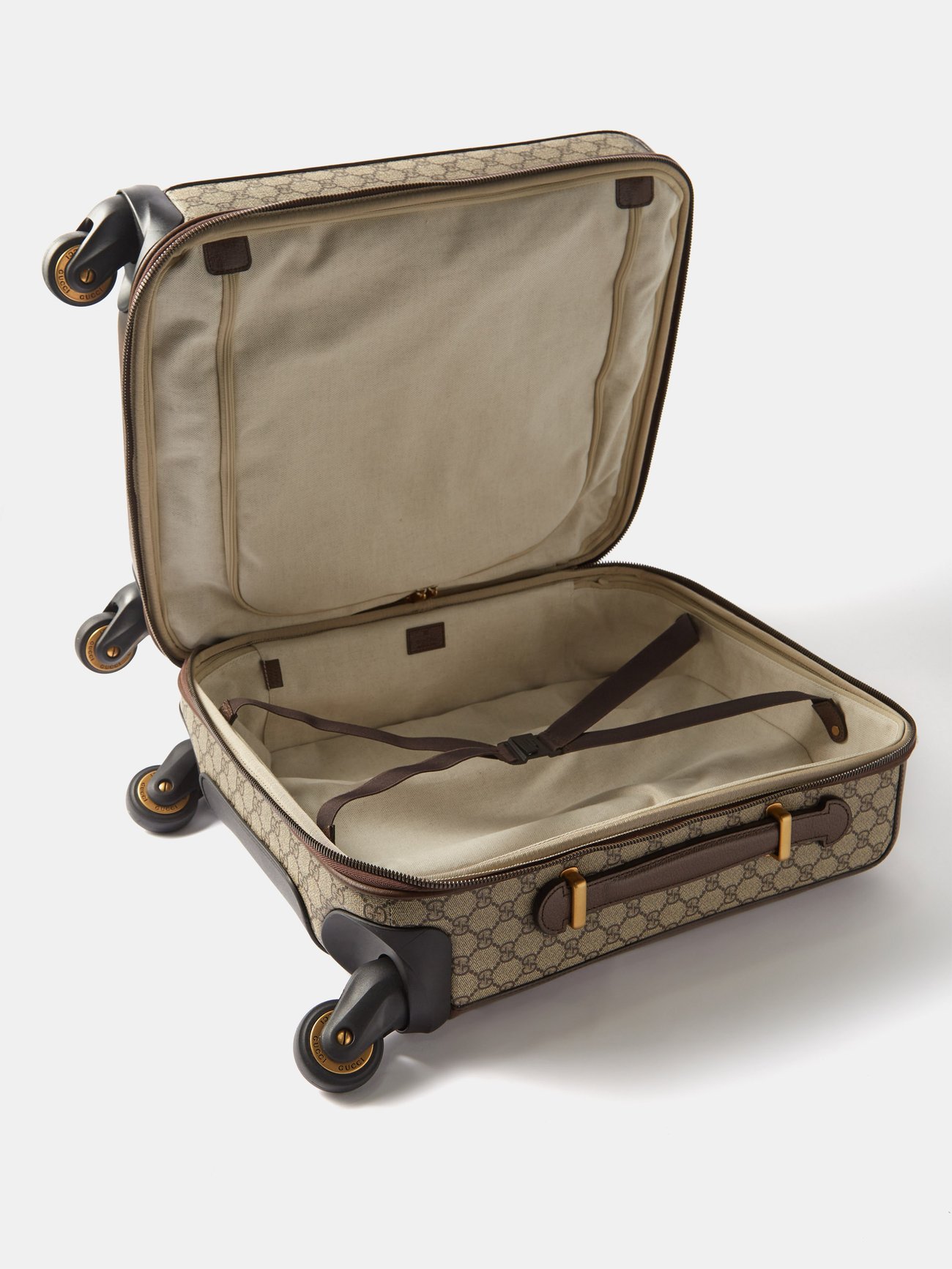 Beige Savoy GG Supreme canvas carry-on suitcase