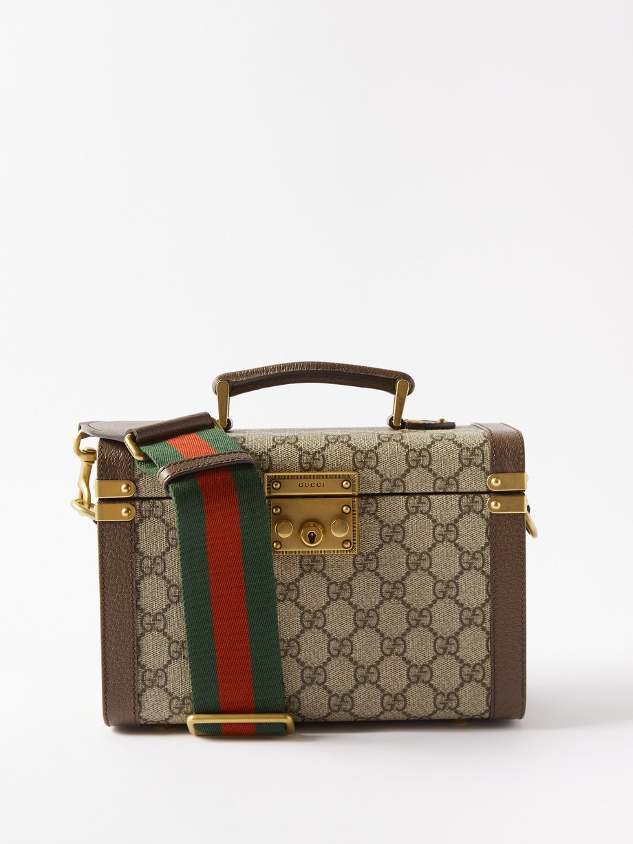 Beige GG Supreme canvas and leather cross-body bag, Gucci