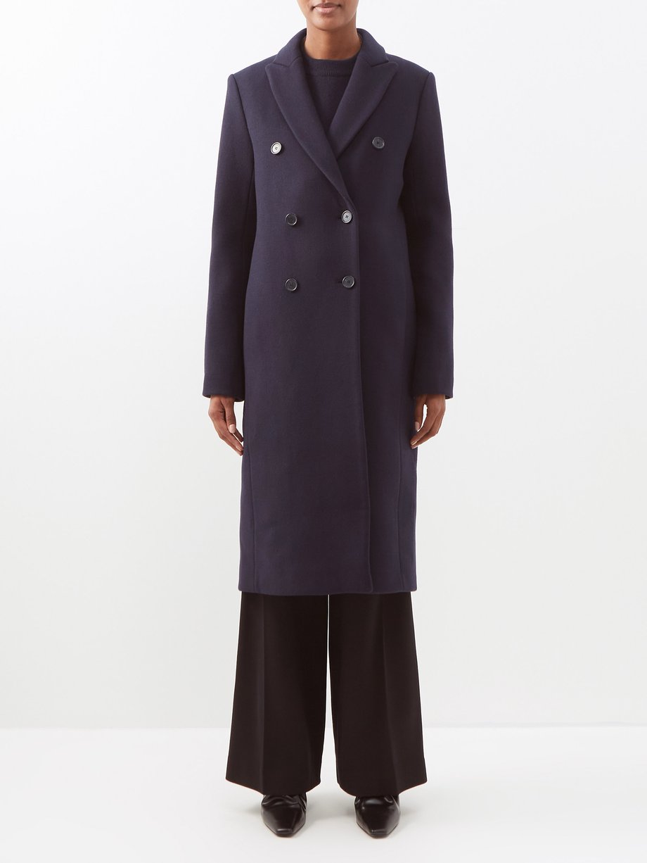 Navy Camia double-breasted wool-blend coat | Joseph | MATCHESFASHION UK