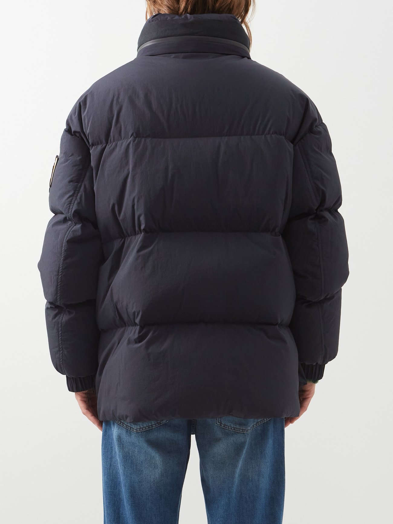 Navy Donard quilted hooded shell down jacket | Moncler Genius