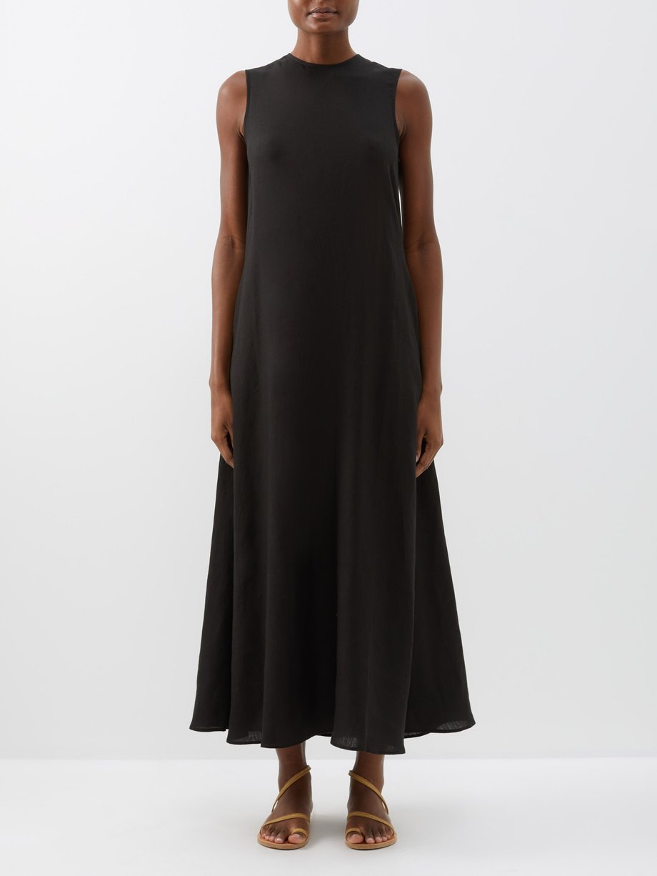 Asceno Tallin organic-linen sleeveless dress