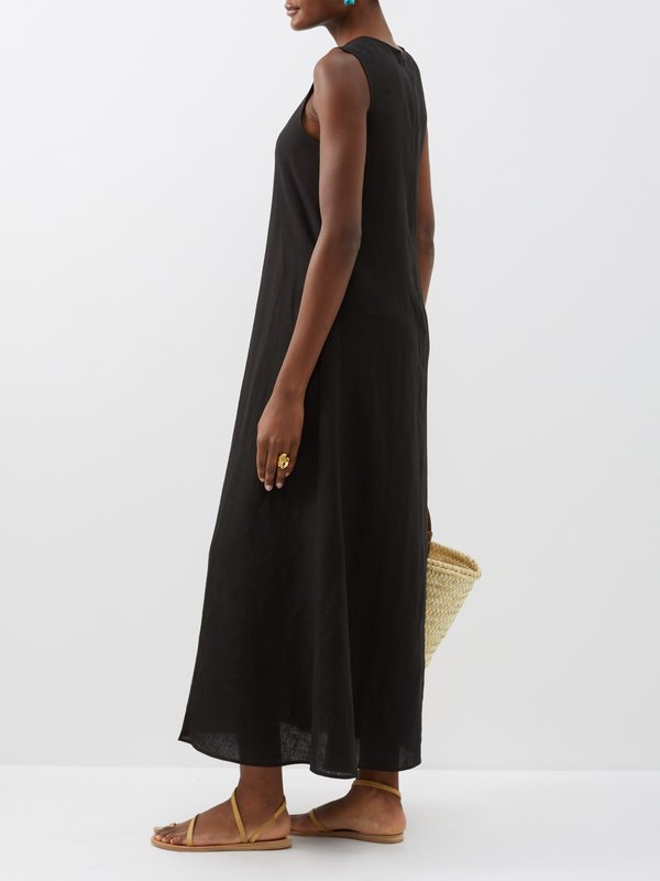 Asceno Tallin organic-linen sleeveless dress