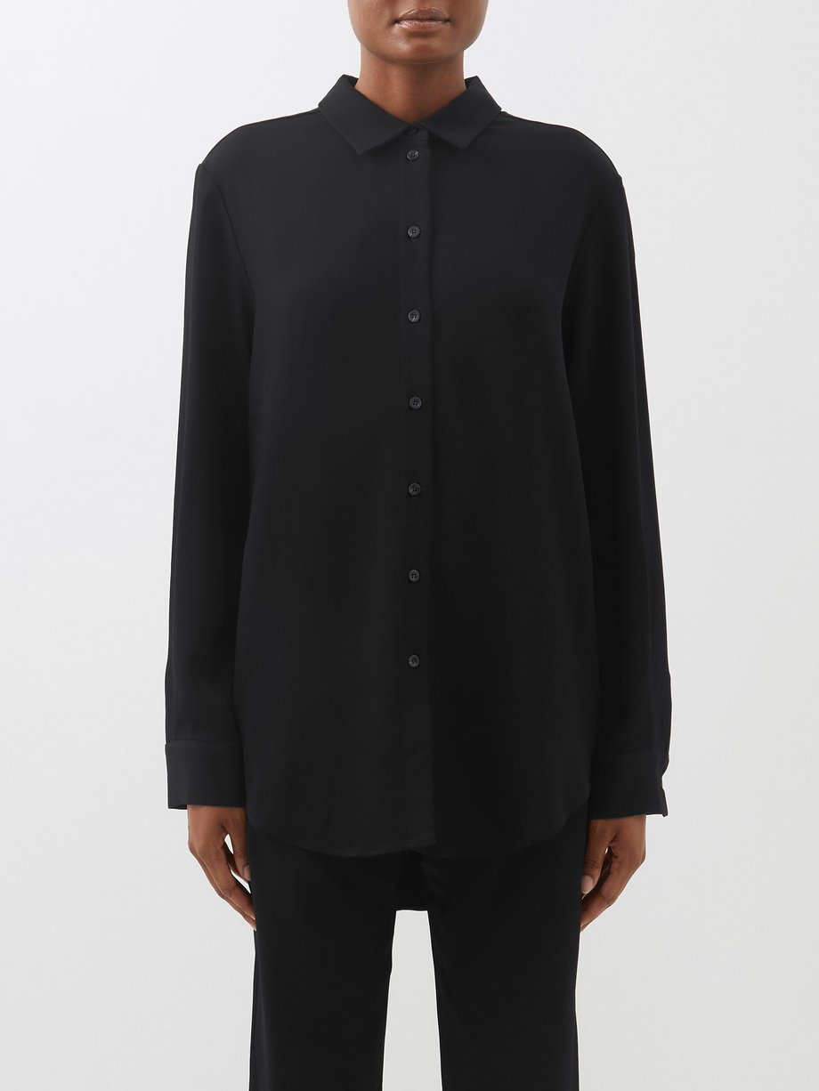 Black London crepe shirt | Asceno | MATCHESFASHION US
