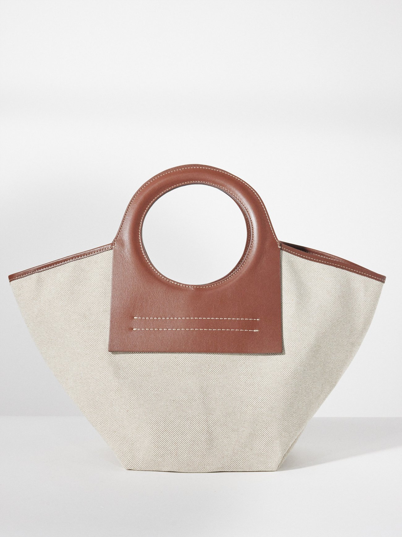 Hereu Coloma Small Woven Leather Tote In White