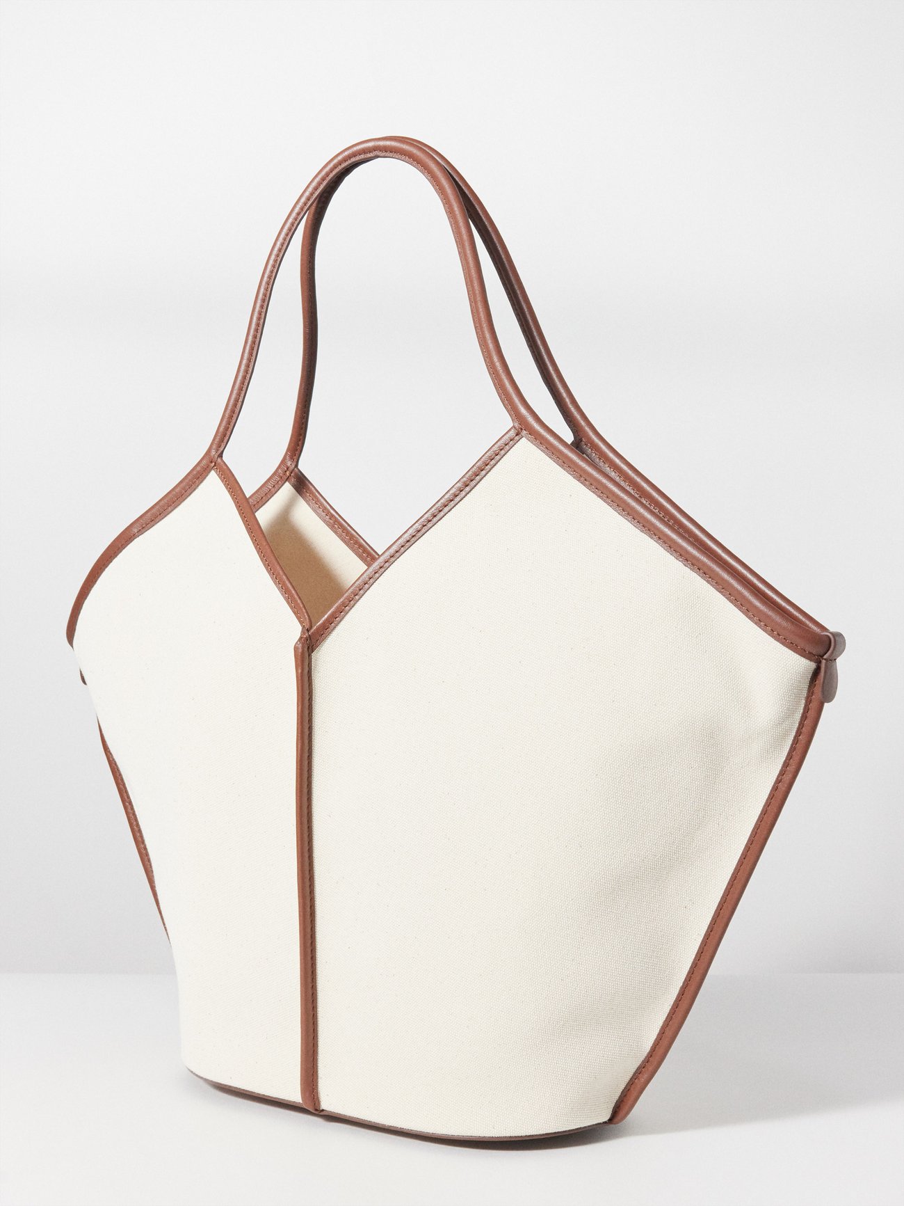 Hereu 'calella' Beige Tote Bag With Brown Leather Trim In Suede