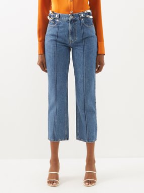 JW Anderson Chain-embellished slim-fit jeans