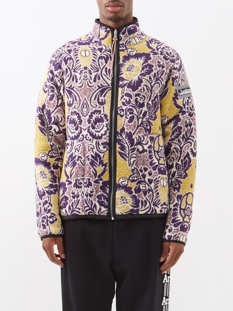 Fleur floral-print zipped fleece jacket