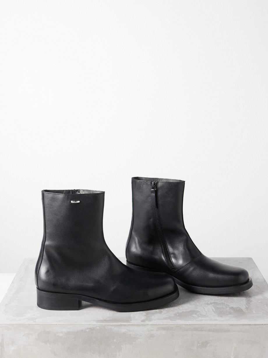 Black Camion square-toe leather boots | Our Legacy | MATCHES UK