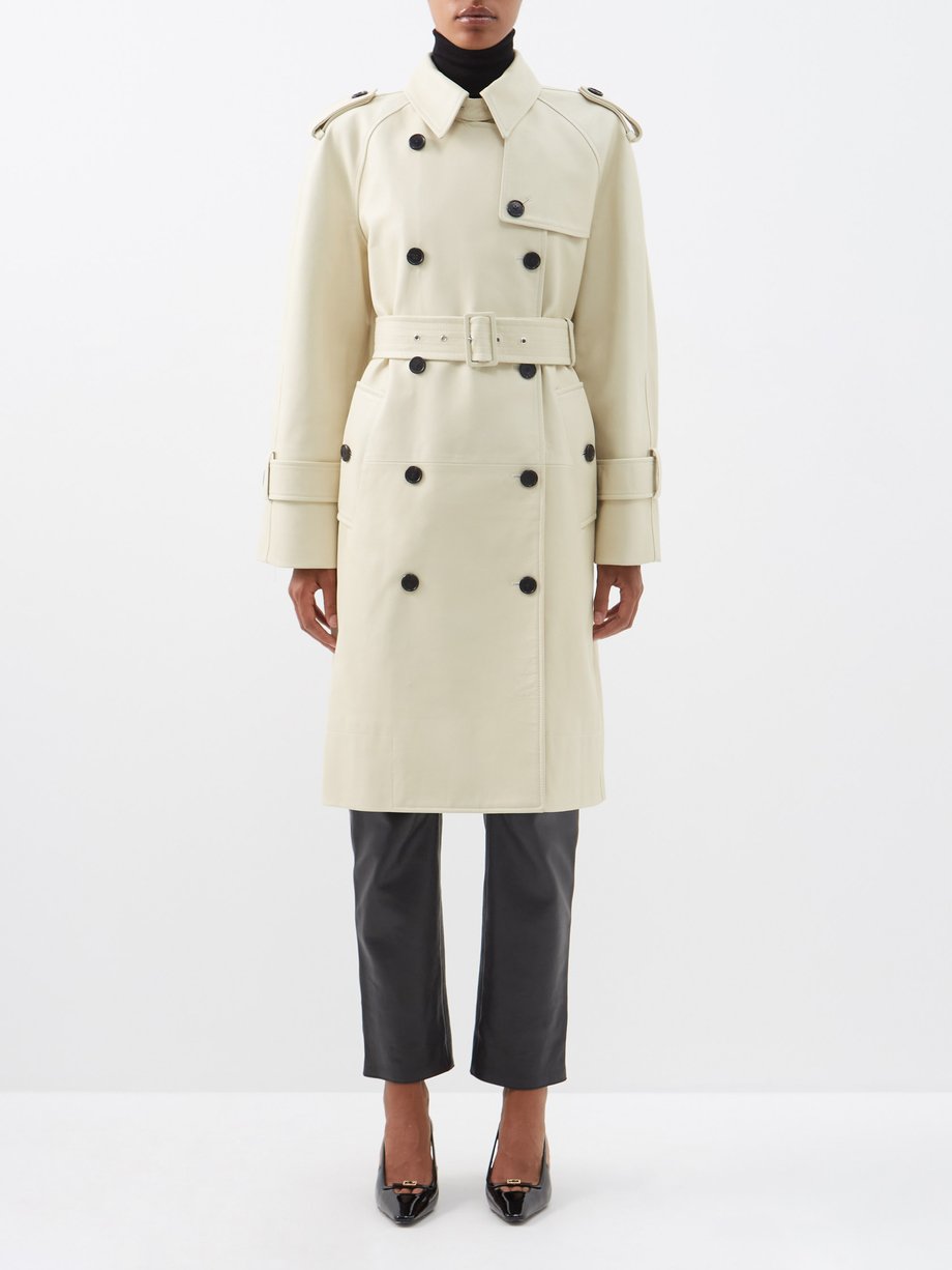 White Spellman belted leather trench coat | Khaite | MATCHESFASHION AU