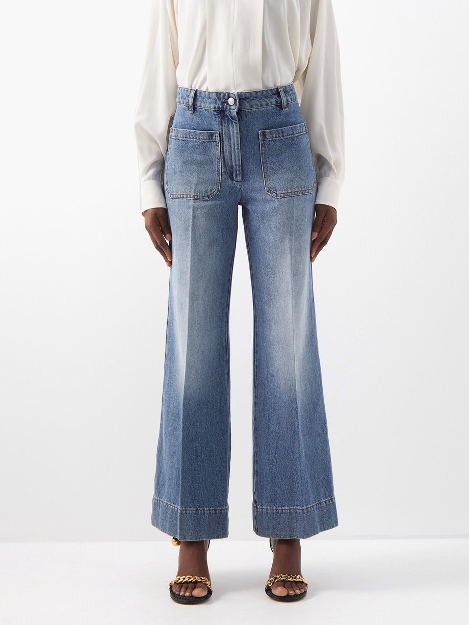Denim Alina high-rise flared jeans | Victoria Beckham | MATCHESFASHION AU