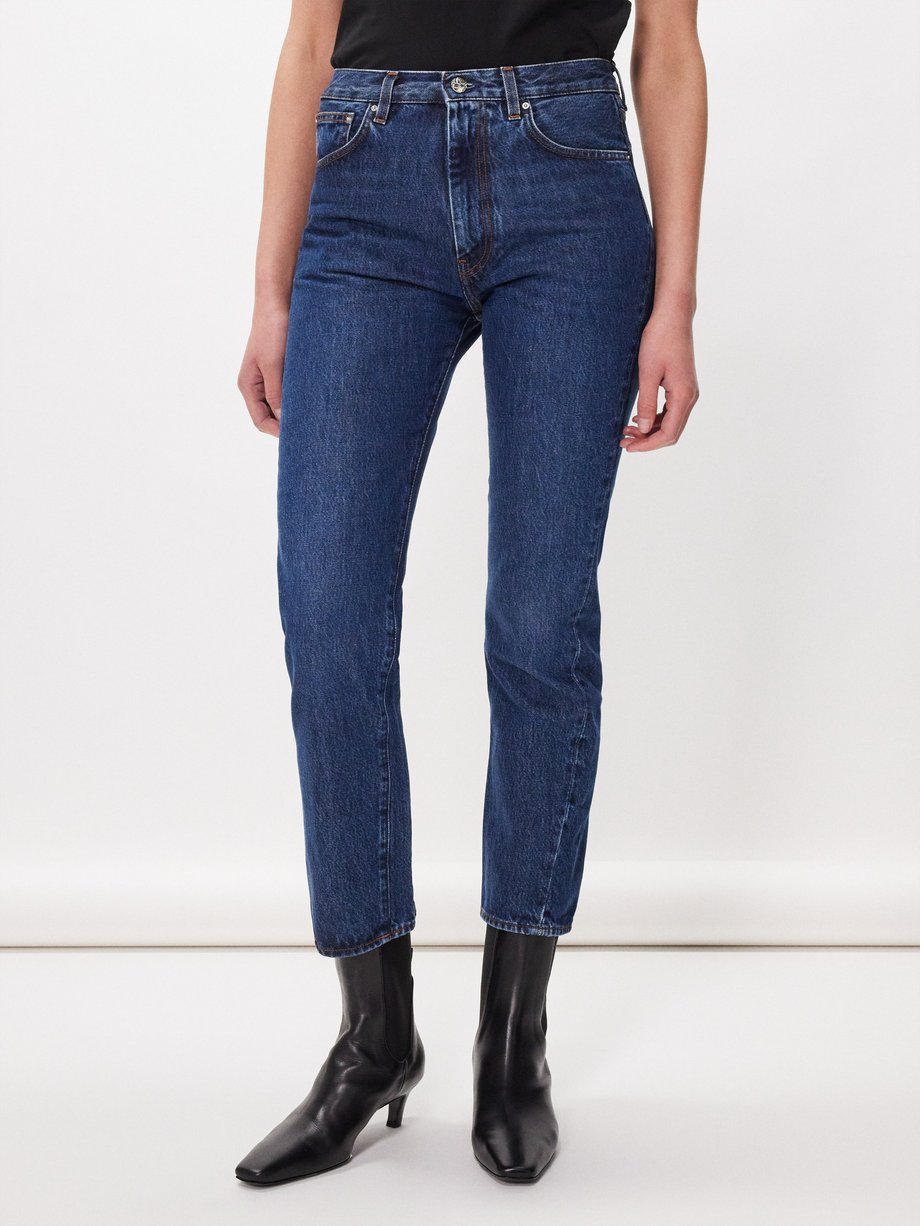 Blue Twisted-seam cropped slim-leg jeans | Toteme | MATCHES US
