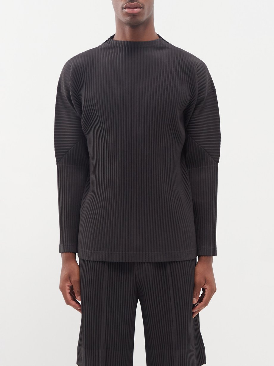 Grey Technical-pleated long-sleeved T-shirt Homme Plissé Issey Miyake  MATCHESFASHION US