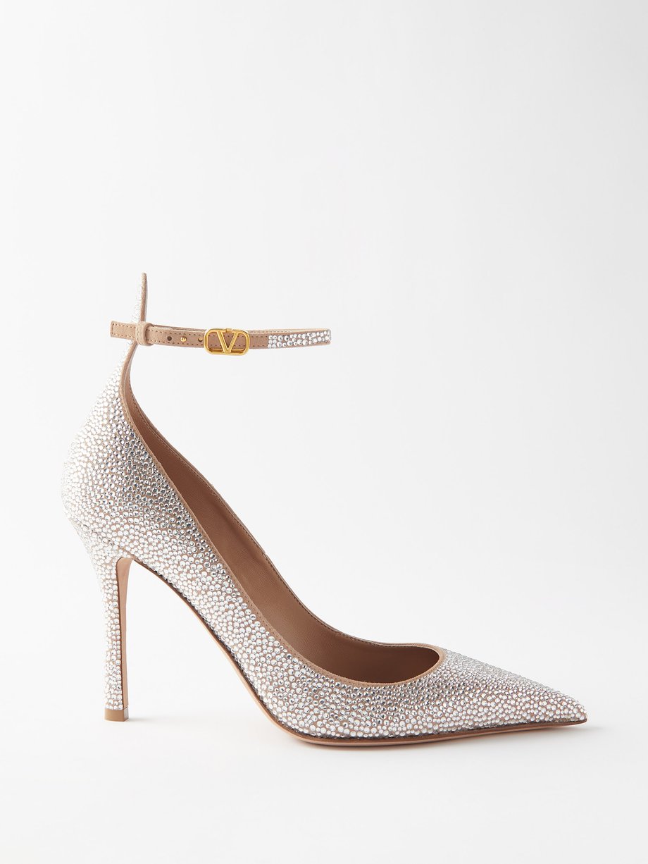 Silver Tan-Go 100 crystal-embellished leather pumps | MATCHESFASHION US