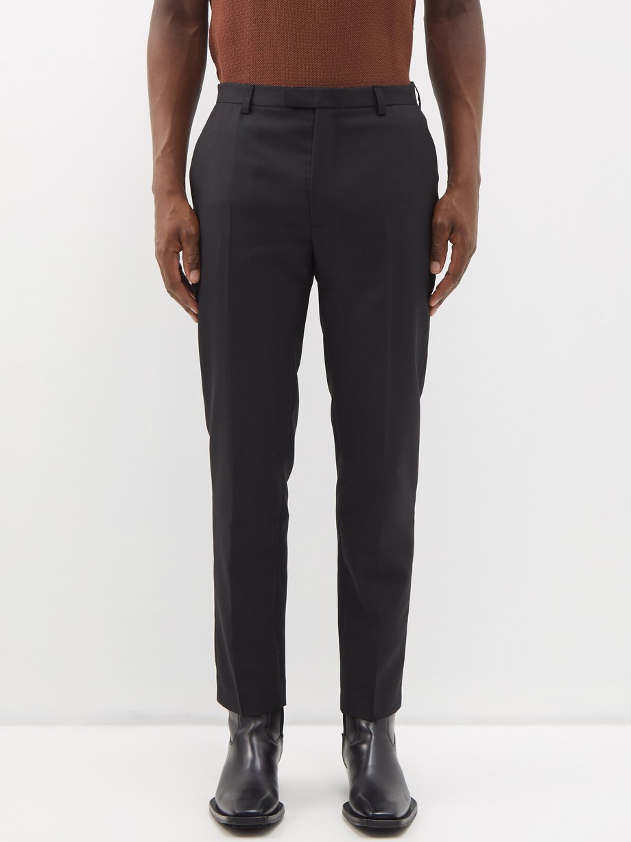 Black Harvey pleated-twill trousers | Séfr | MATCHESFASHION US