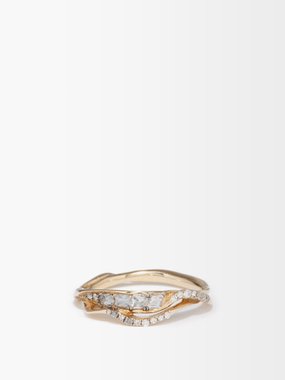 Bibi van der Velden Inhale diamond, spinel & 18kt gold ring