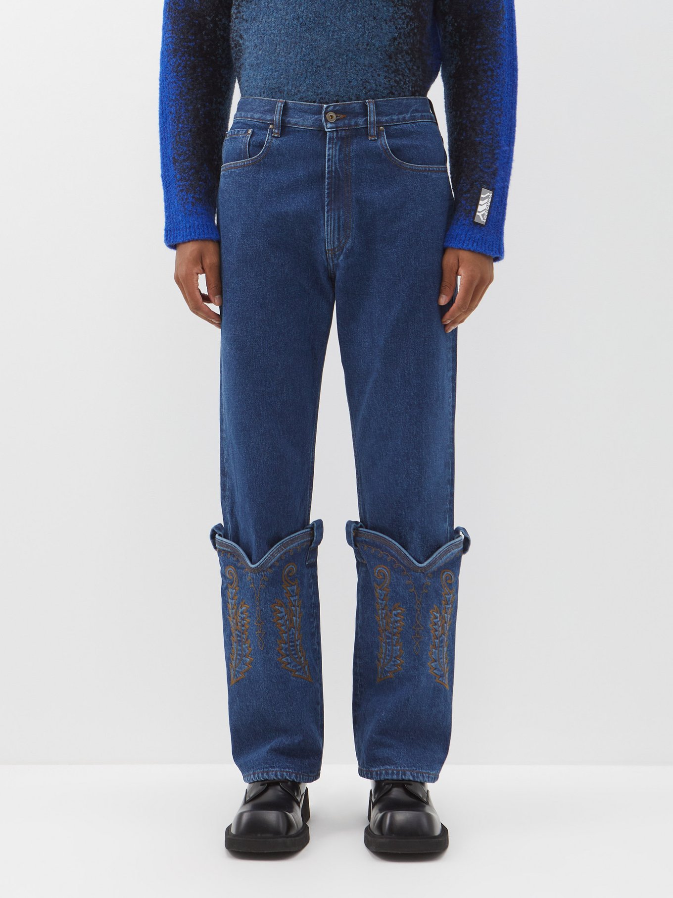 Cowboy-cuff straight-leg organic jeans | Y/Project