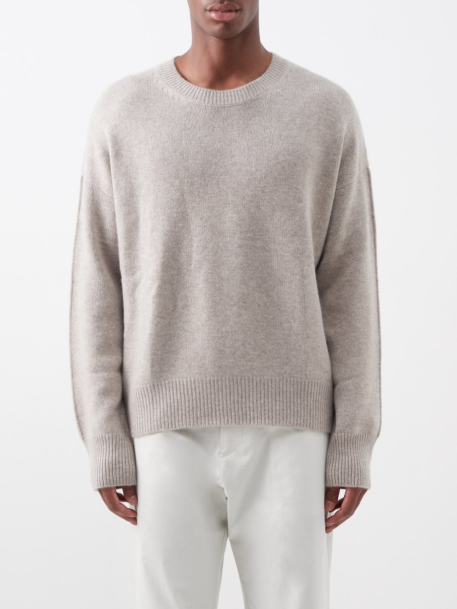Beige Crew-neck cashmere sweater | Allude | MATCHESFASHION UK