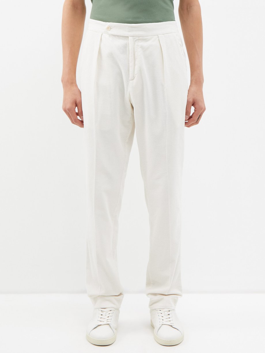 White Pleated cotton-corduroy trousers | Polo Ralph Lauren | MATCHESFASHION  UK