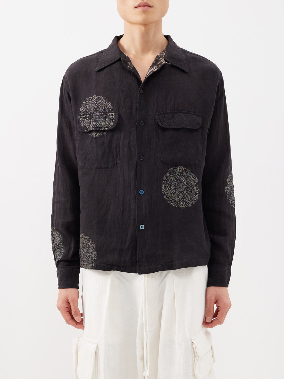 Black Snack printed linen shirt | Story MFG | MATCHESFASHION UK