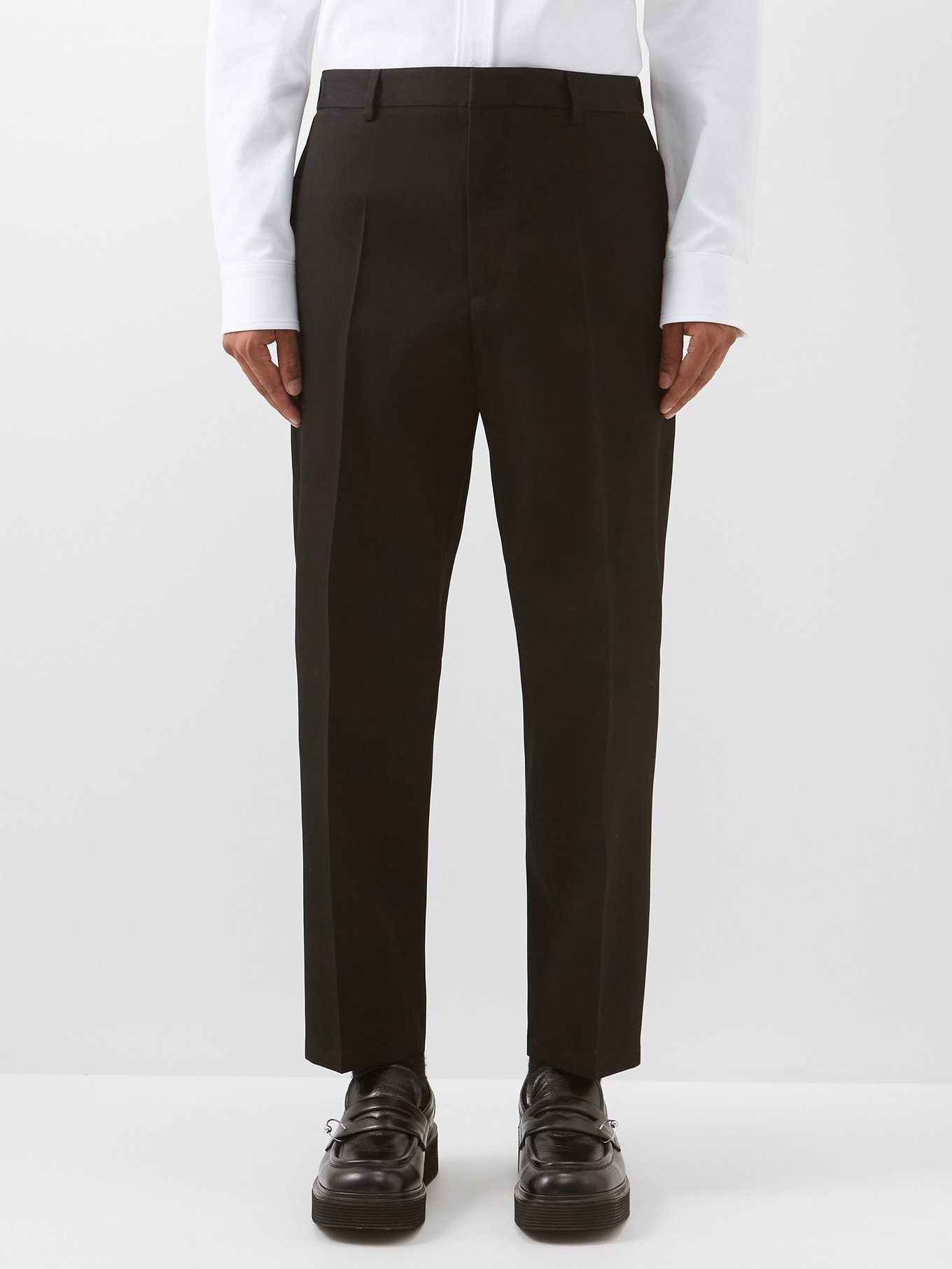 Black Wool-gabardine straight-leg trousers | Jil Sander