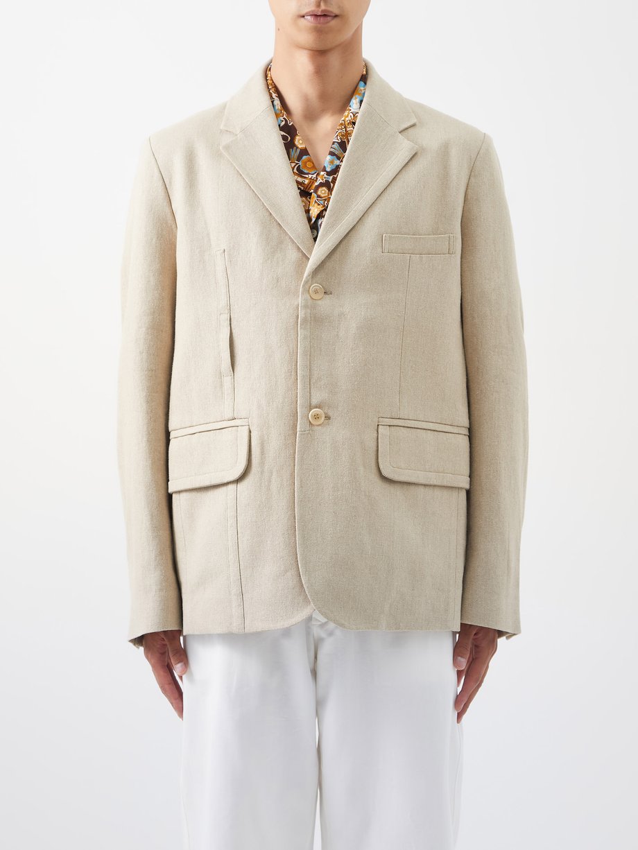 Beige Linen suit jacket | Jacquemus | MATCHESFASHION UK