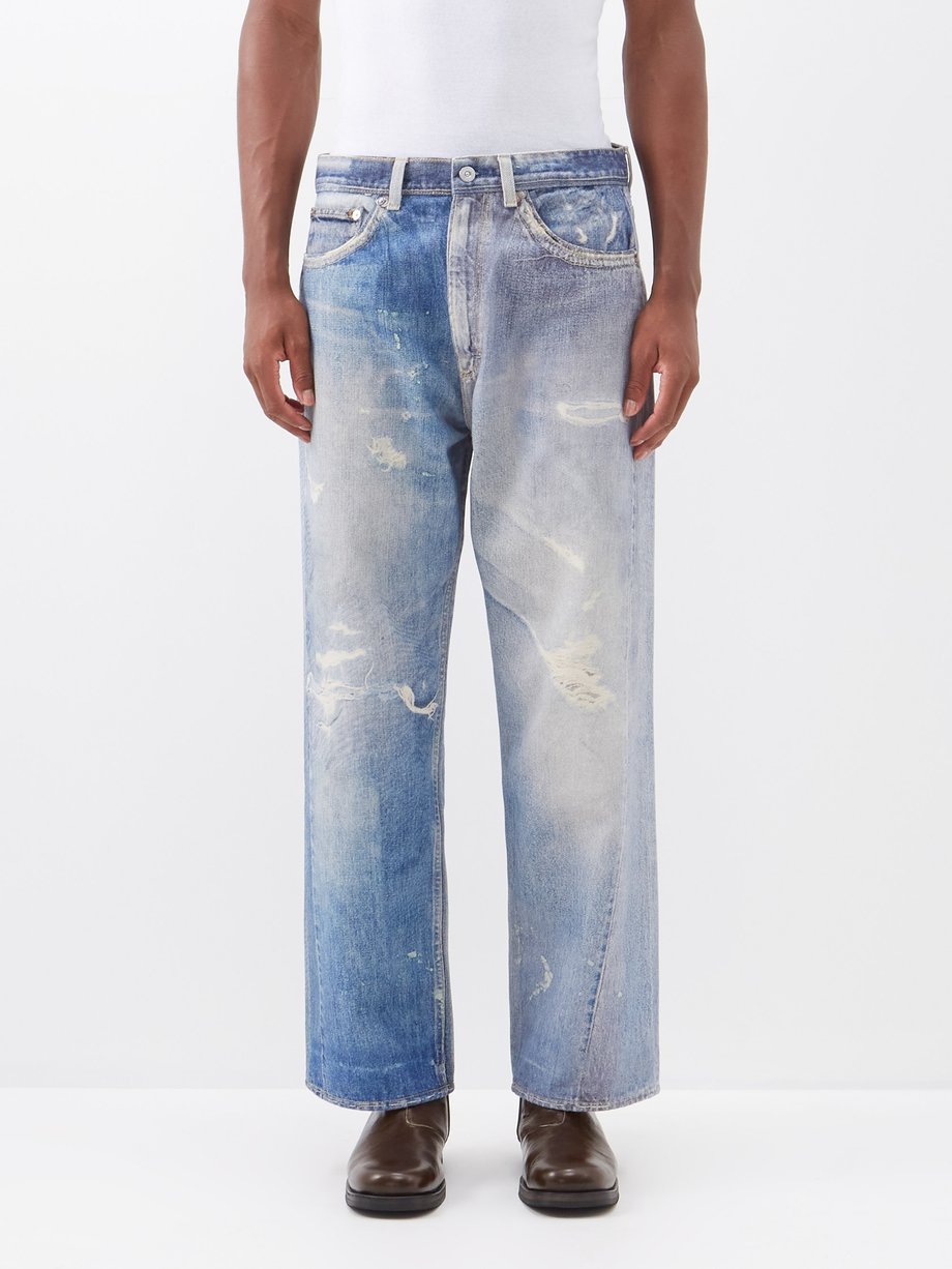 Blue Third Cut distressed straight-leg jeans | Our Legacy